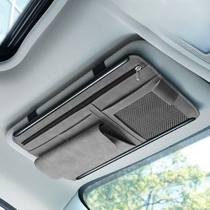 Multifunctional Car Glasses Clip and Card Storage Pouch