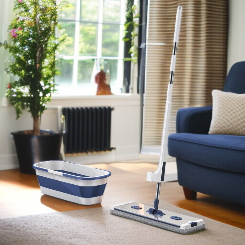 Haushalt Flachmopp mit großem Panel, Aluminiumlegierung, freihändiger Mopp