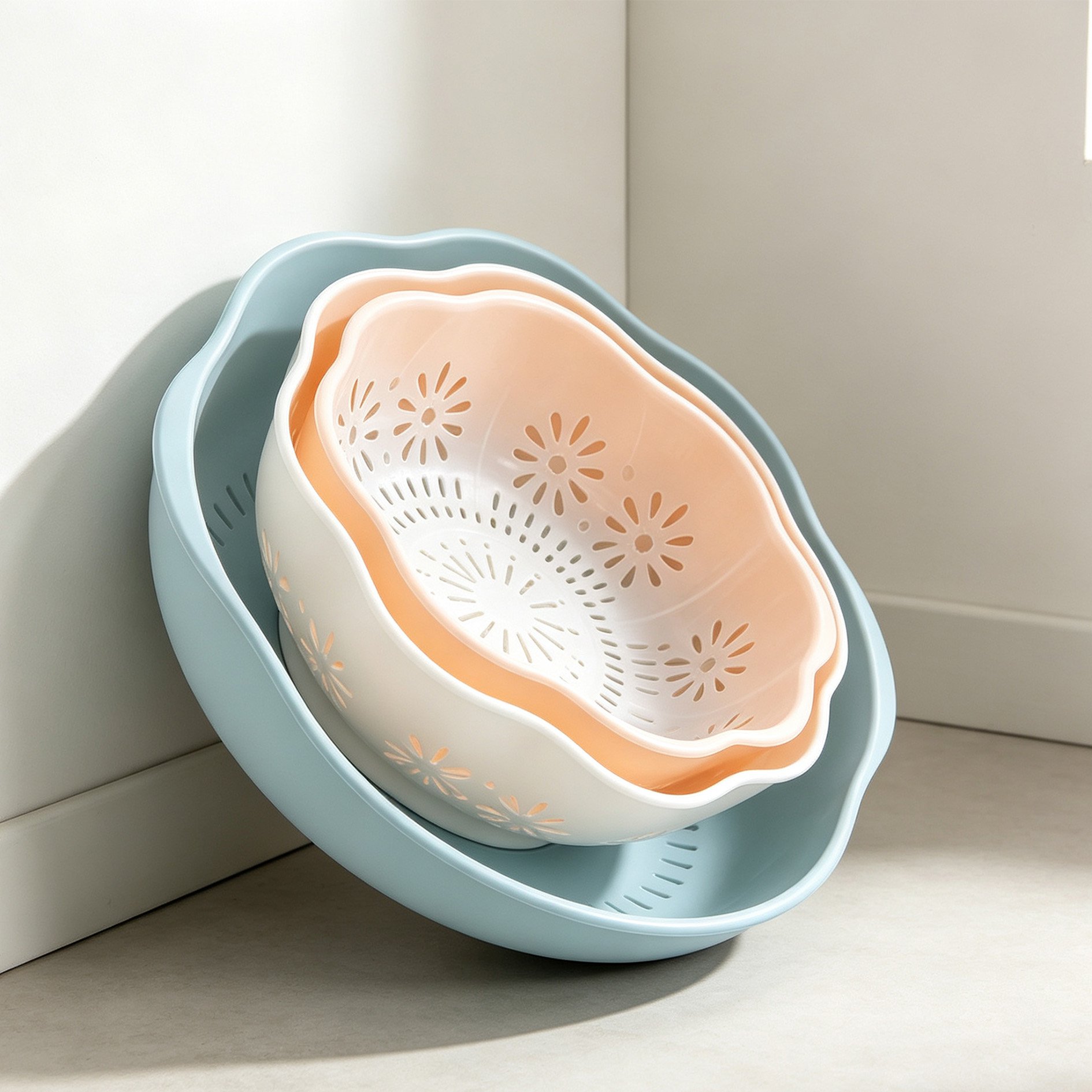 Flower-shaped double-layer drain basket