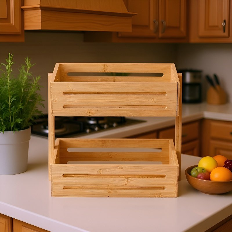 リビングに置いた二層棚