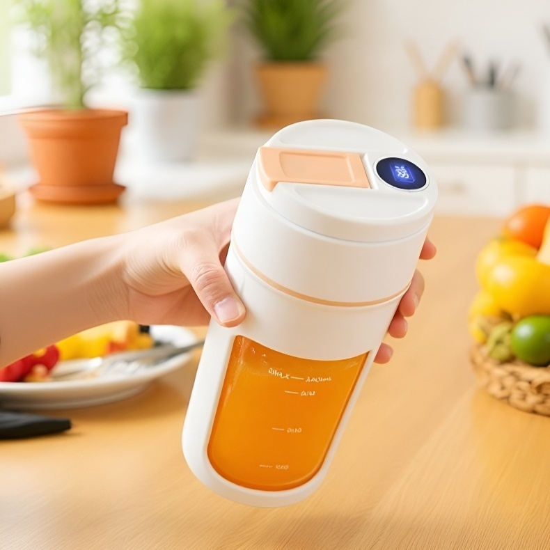 휴대용 과일 착즙기 컵 사용 예시