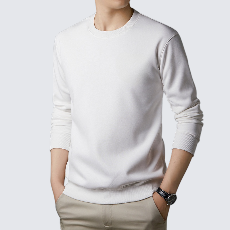男士休閒圓領加絨長袖T恤