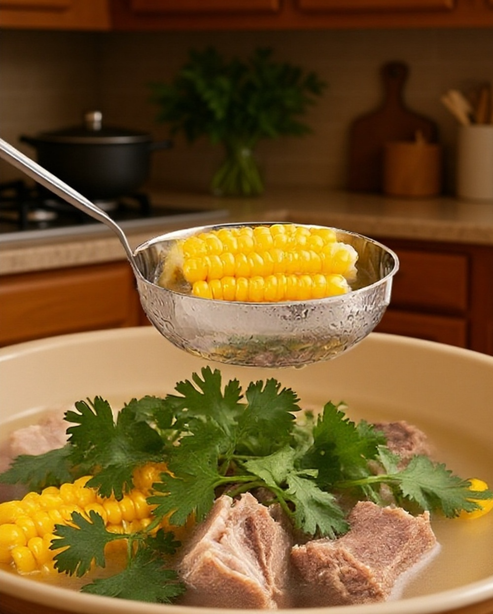 내구성 좋은 스테인리스 수프 스푼 손잡이 디테일