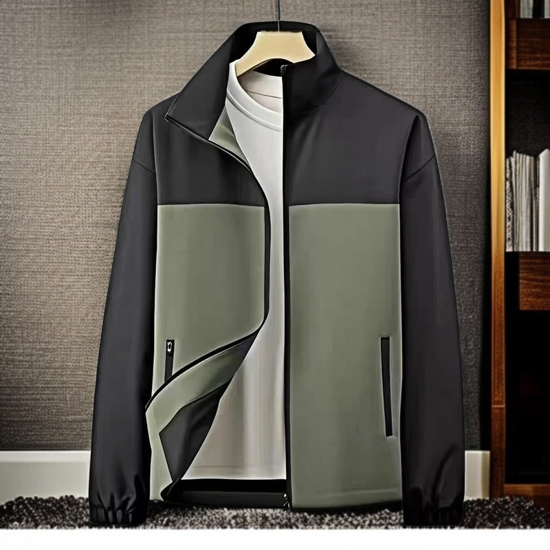 メンズ薄手ウィンドブレーカー 春秋用 ルーズフィット 防水・防汚 チャイナジャケット