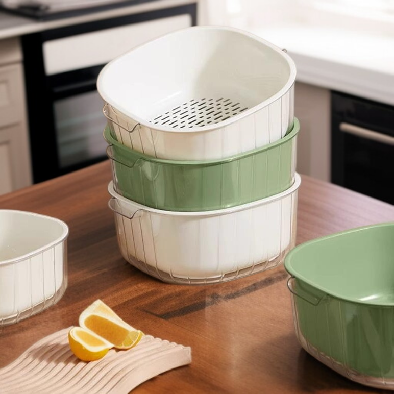 雙層瀝水洗菜盆水果籃