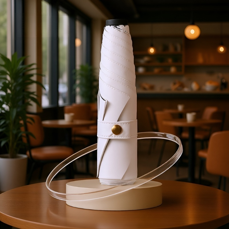 UV protection black vinyl umbrella on a sunny day