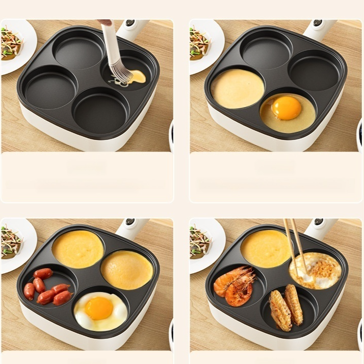 Four-hole non-stick frying pan