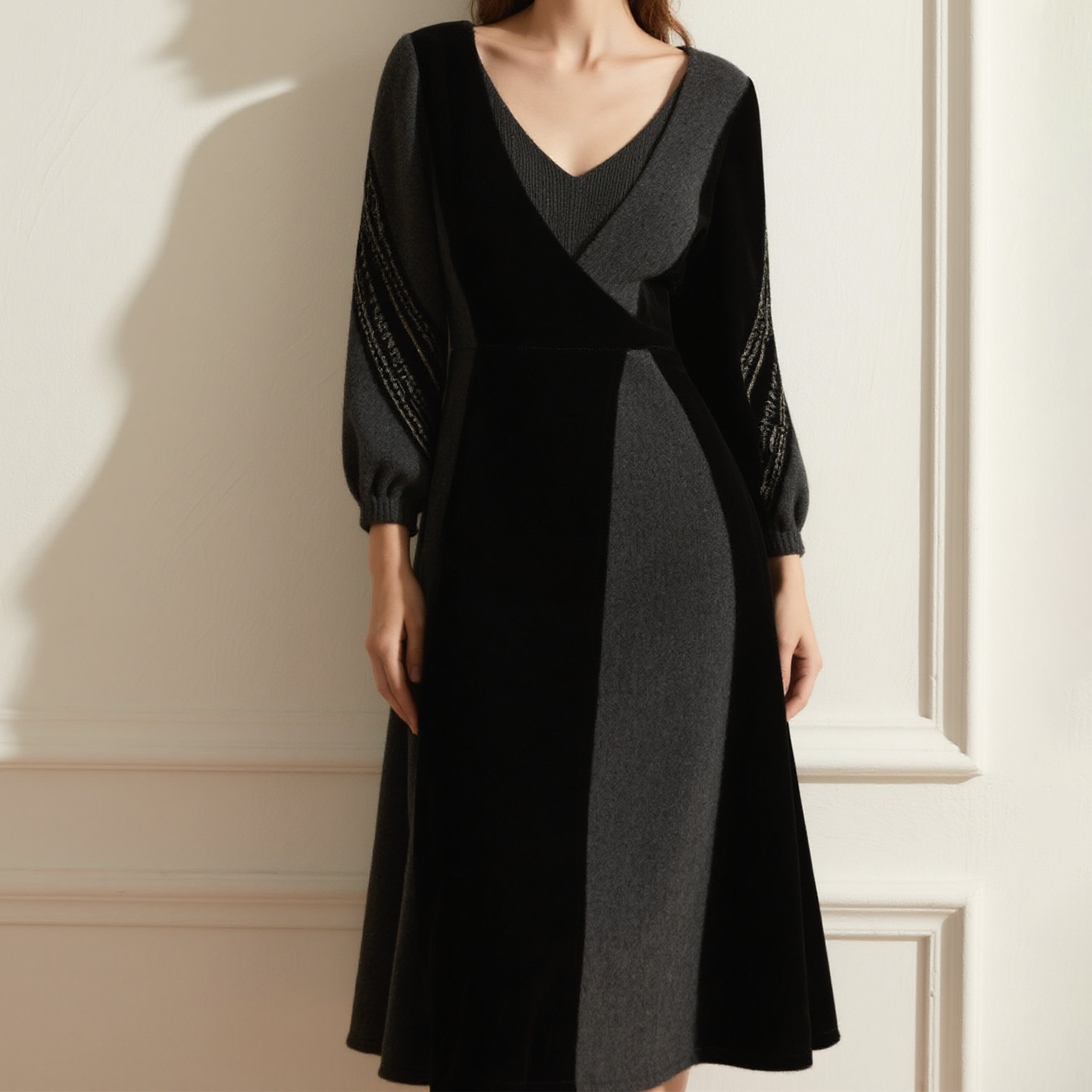 겨울용 따뜻한 울 드레스