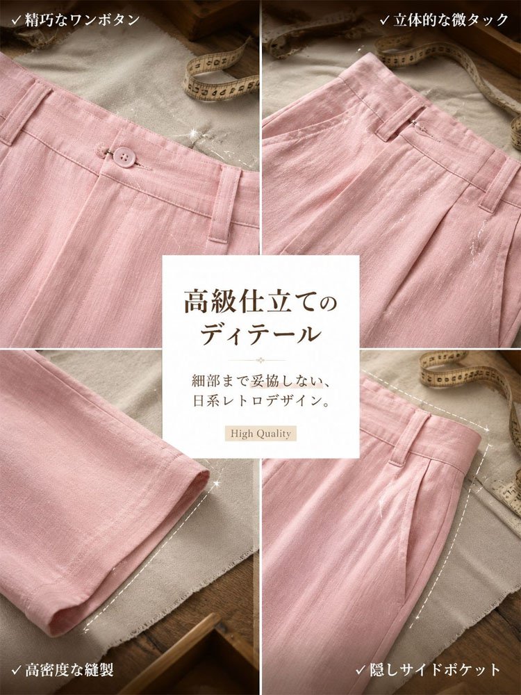 Monolly 上質テンセルリネンパンツ | 呼吸する極上素材で、ベタつく季節を快適に