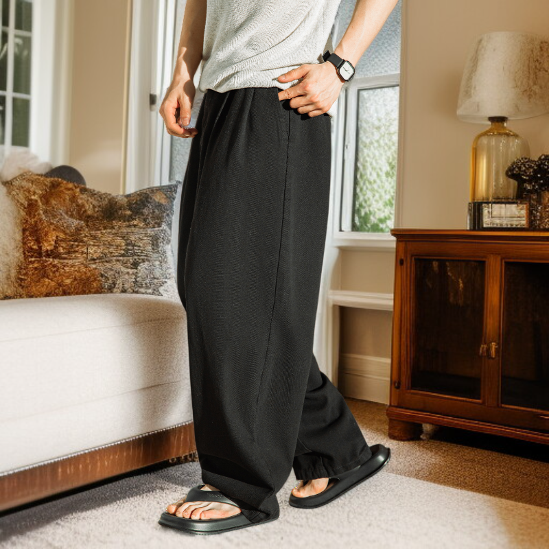 2026春季新款 水洗做旧牛仔裤 大尺寸 舒适 休闲 轻便 男士裤子 复古弯刀裤 直筒宽松长裤