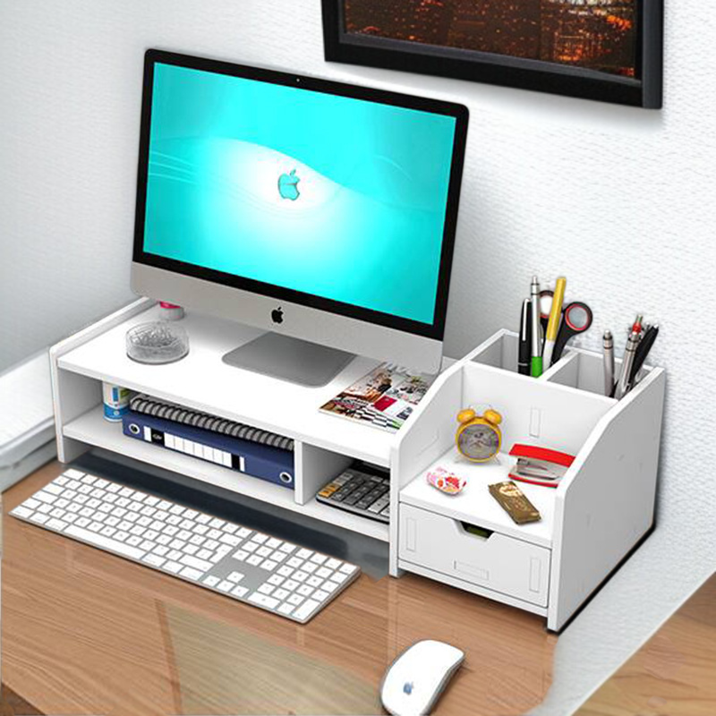 オフィスコンピュータブースターシェルフデスクトップコンピュータブースターモニタースタンド引き出し収納