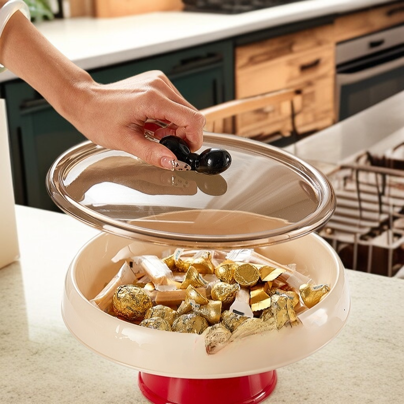 비주얼 라이트 럭셔리 거실 장식 과일 접시 하이 발 대용량 과일 접시 크림 캔디 간식 용기