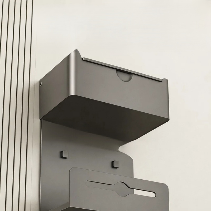 Wasserdichte wandmontierte Taschentuchbox mit Regal, ohne Bohren, für das Badezimmer