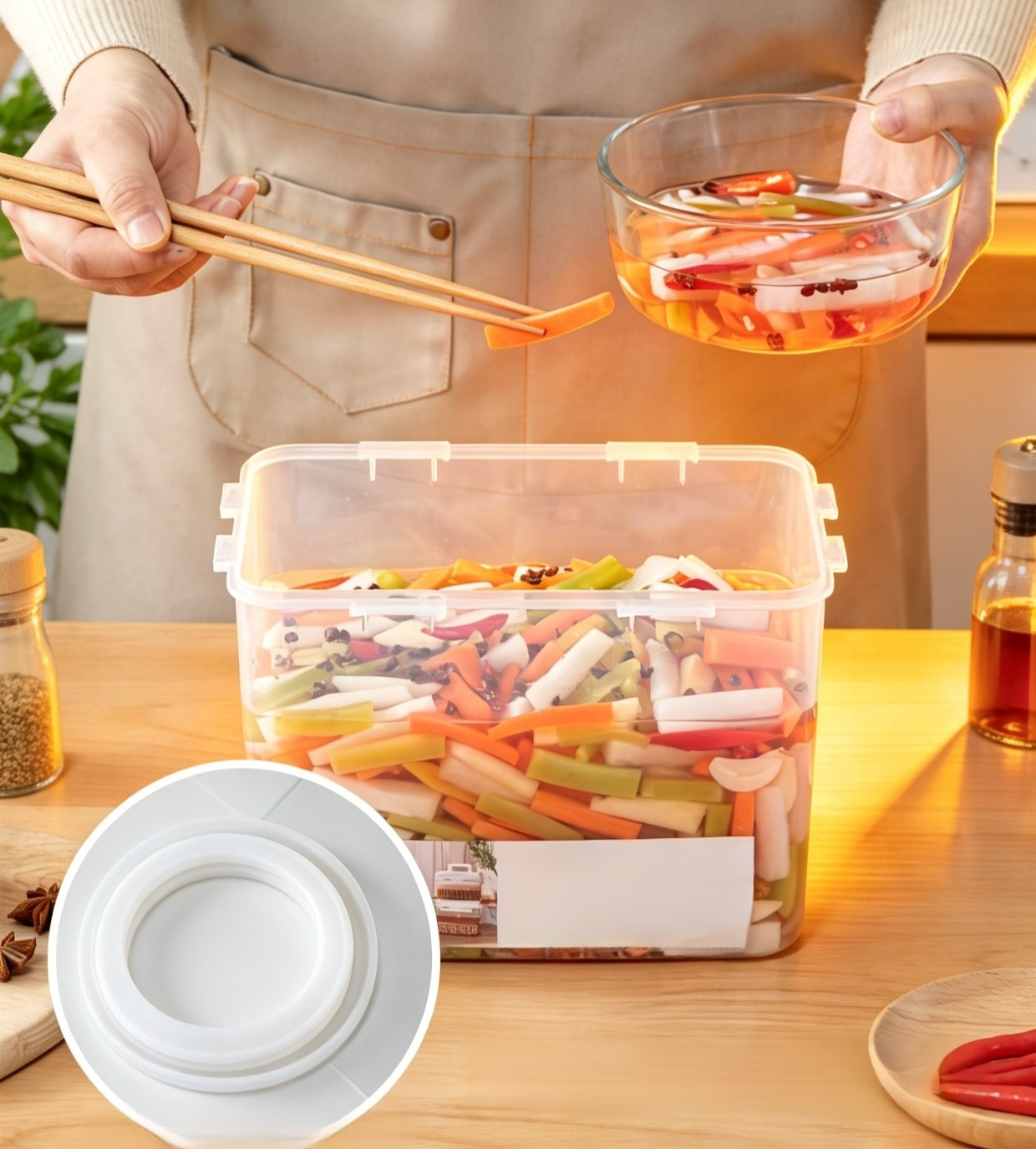 Spacious fermentation jar for Korean pickles