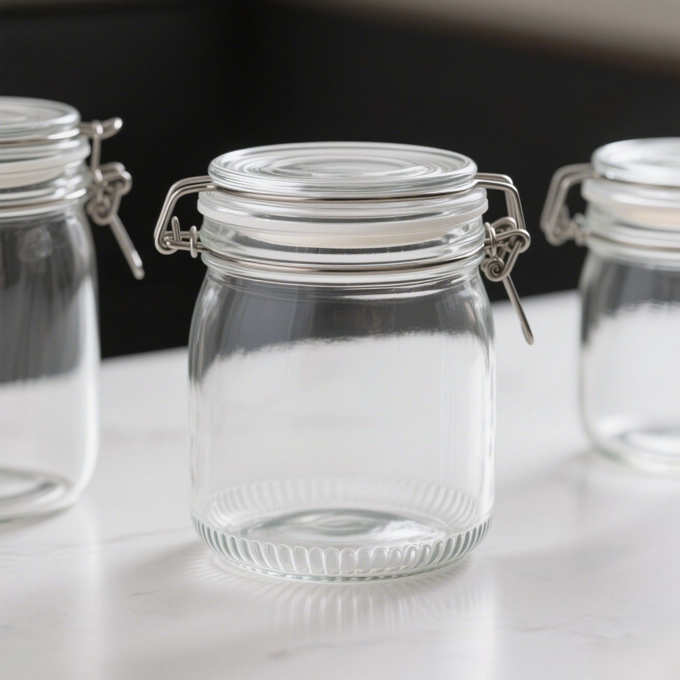 Transparent storage jar set