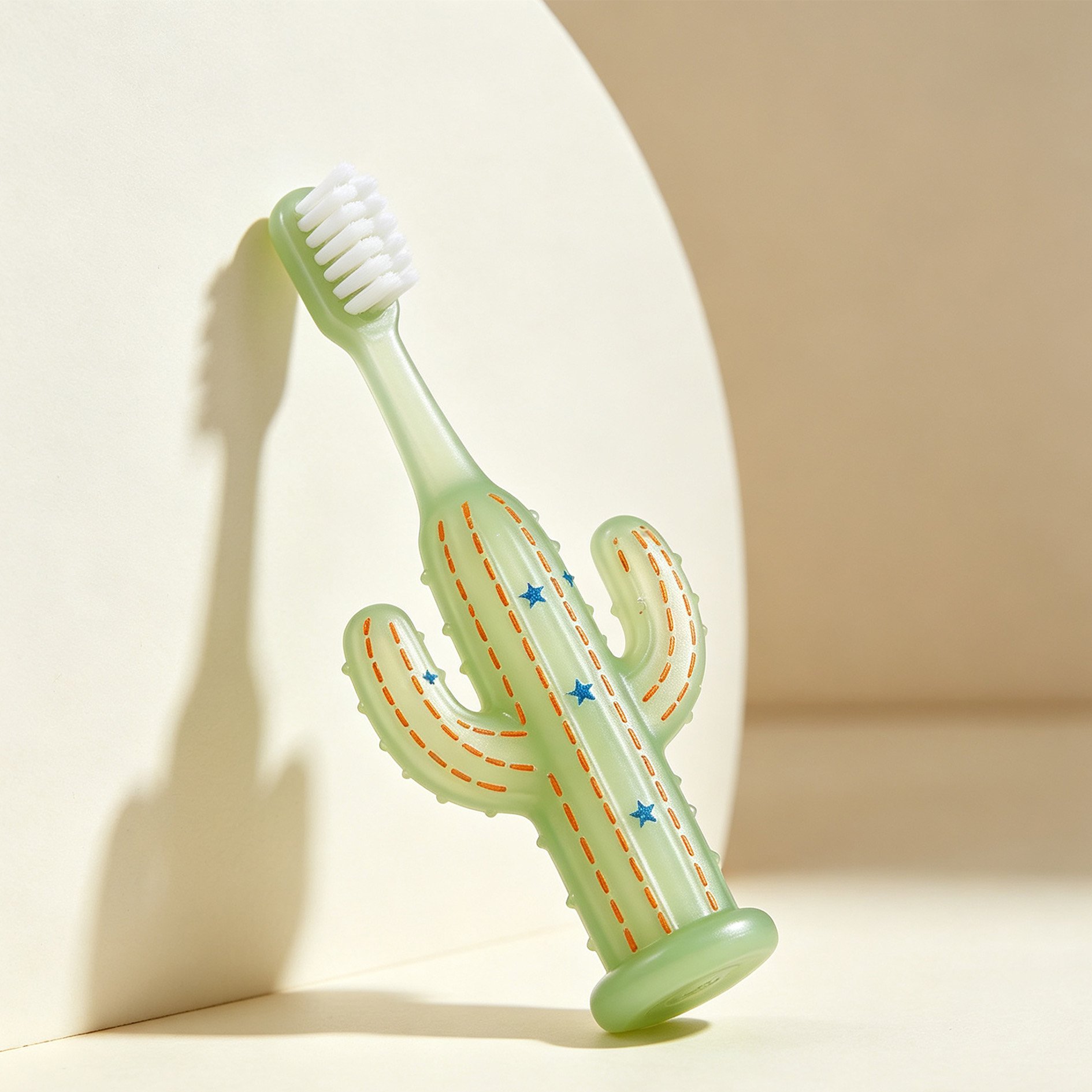 Green cactus toothbrush for kids
