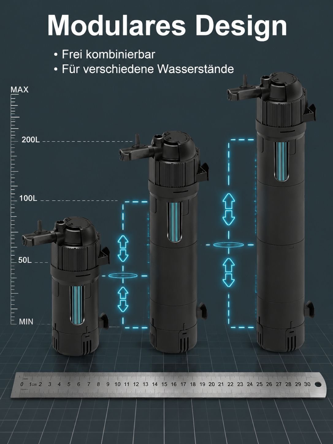 UV-Sterilisations-Aquariumfilterbox mit integriertem Filtervlies Aquariumfilter