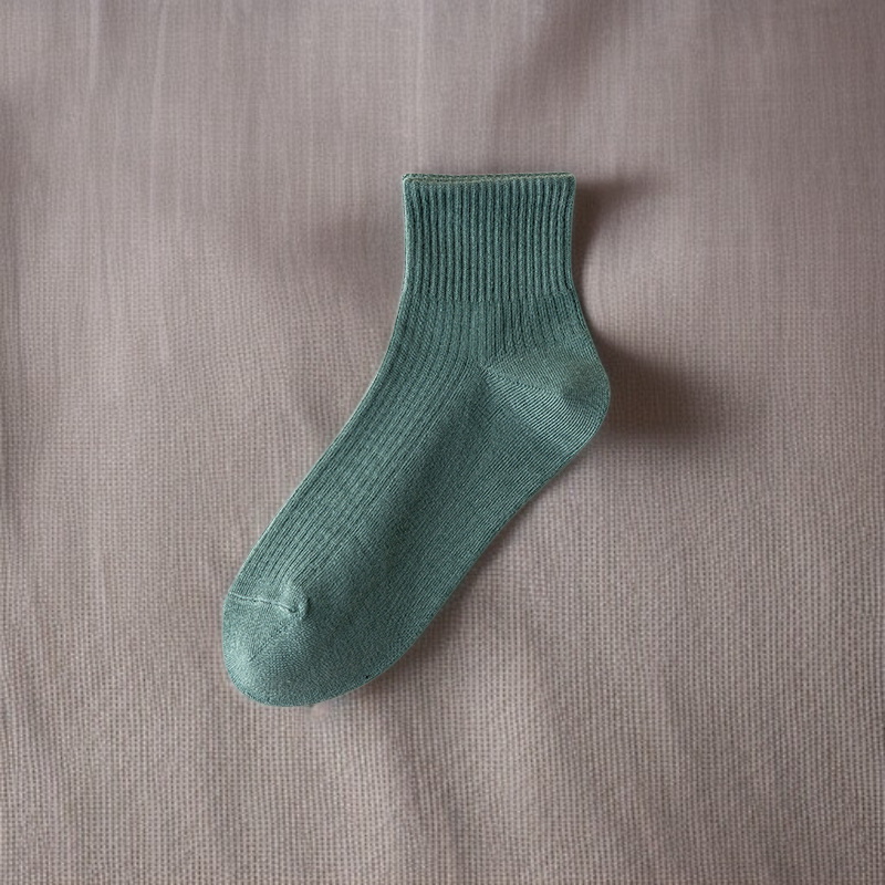 和風無地ミドル丈コットンソックス