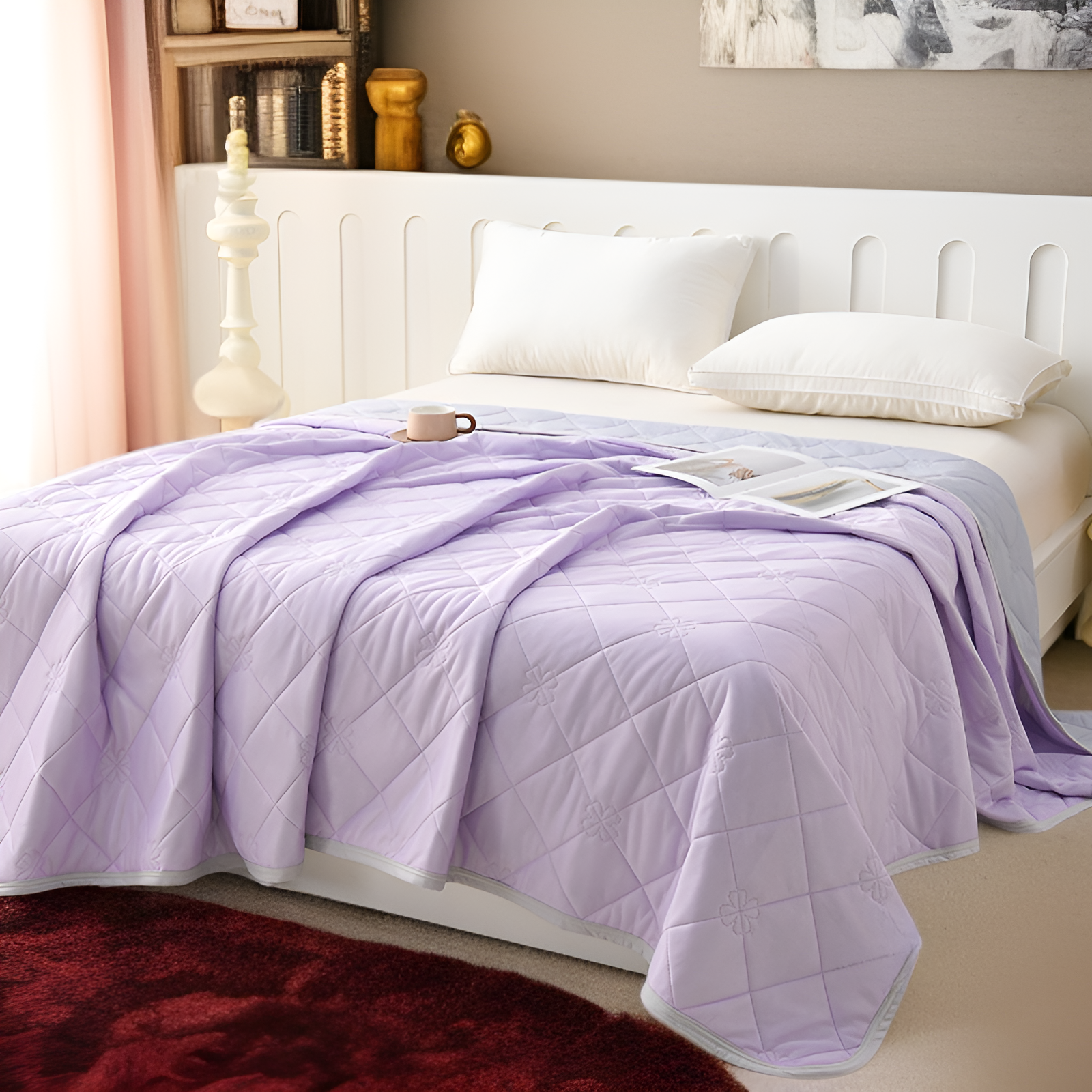 高品質素材の純色菱格布団の拡大写真