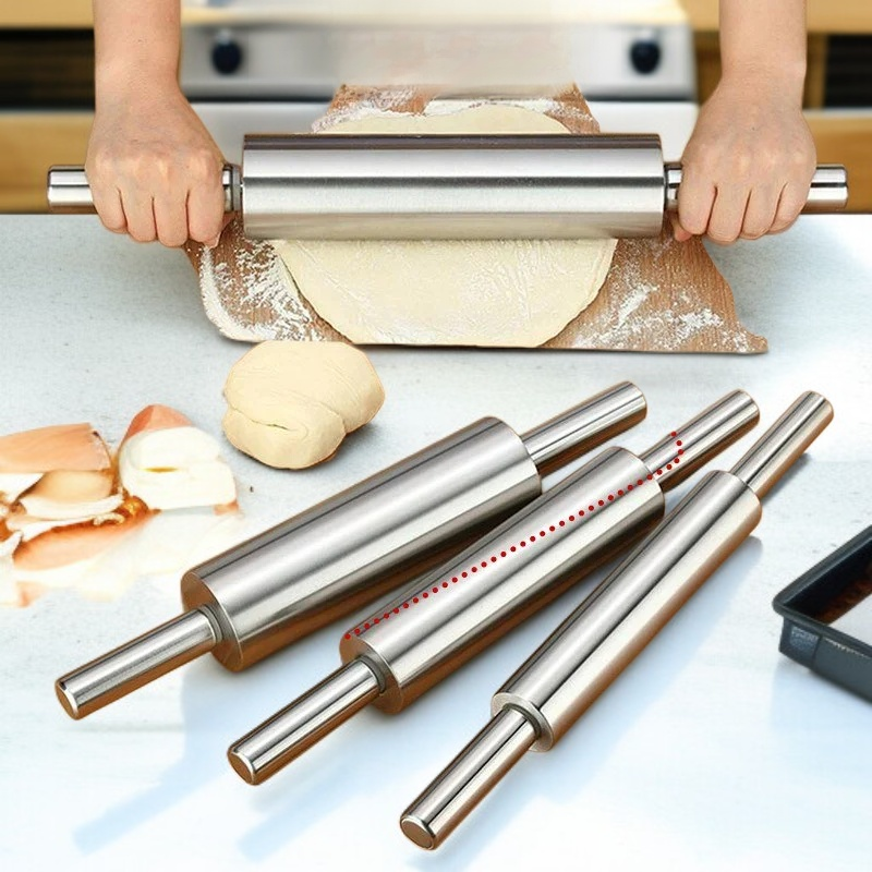 304 Stainless Steel Dough Rolling Pin 47*7.6cm