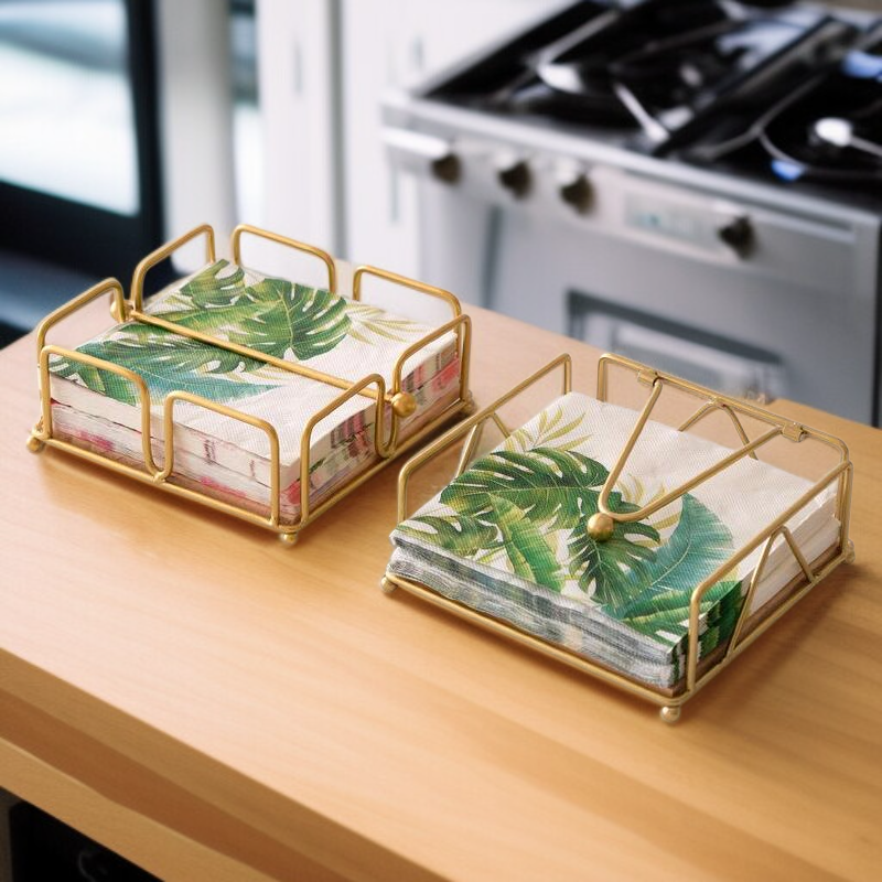 세련된 식탁용 철제 티슈 박스 사각형 홀더