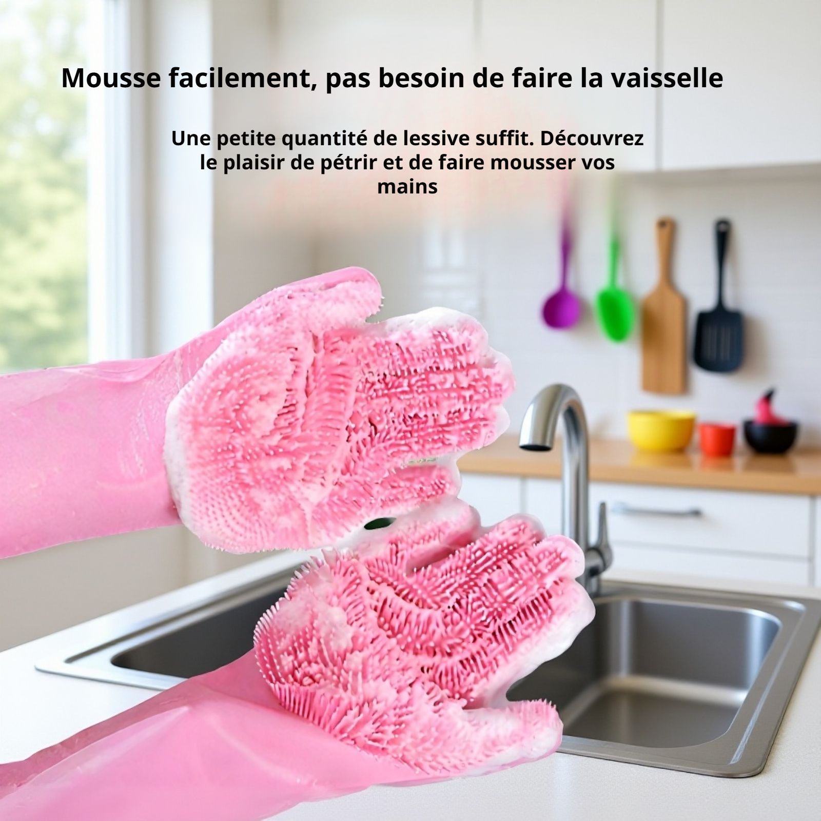 Gants en silicone pour la vaisselle, résistants et imperméables