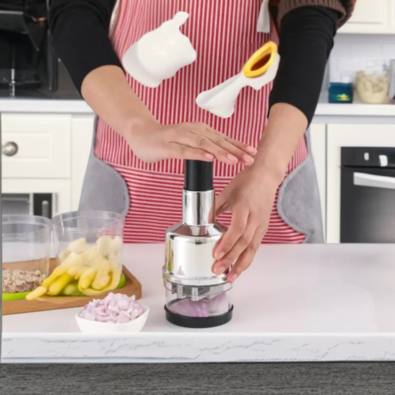 ステンレス手動ニンニクみじん切り器