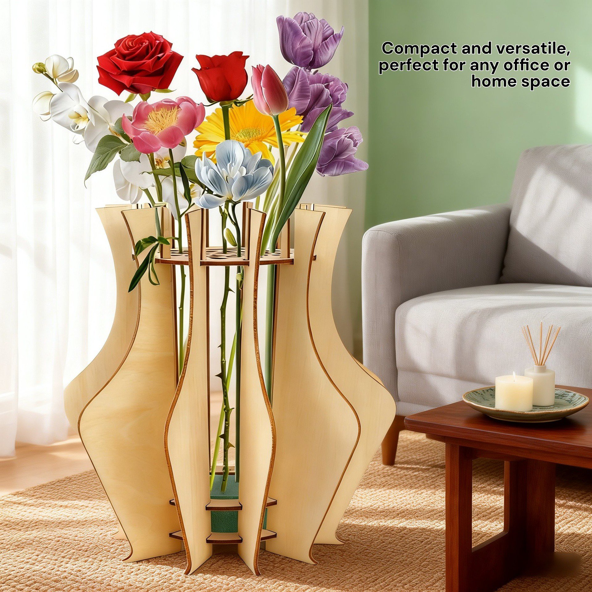 Rustic flower vase stand perfect for living room decor