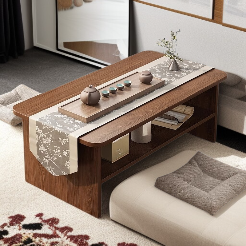 원목 직사각형 낮은 테이블 