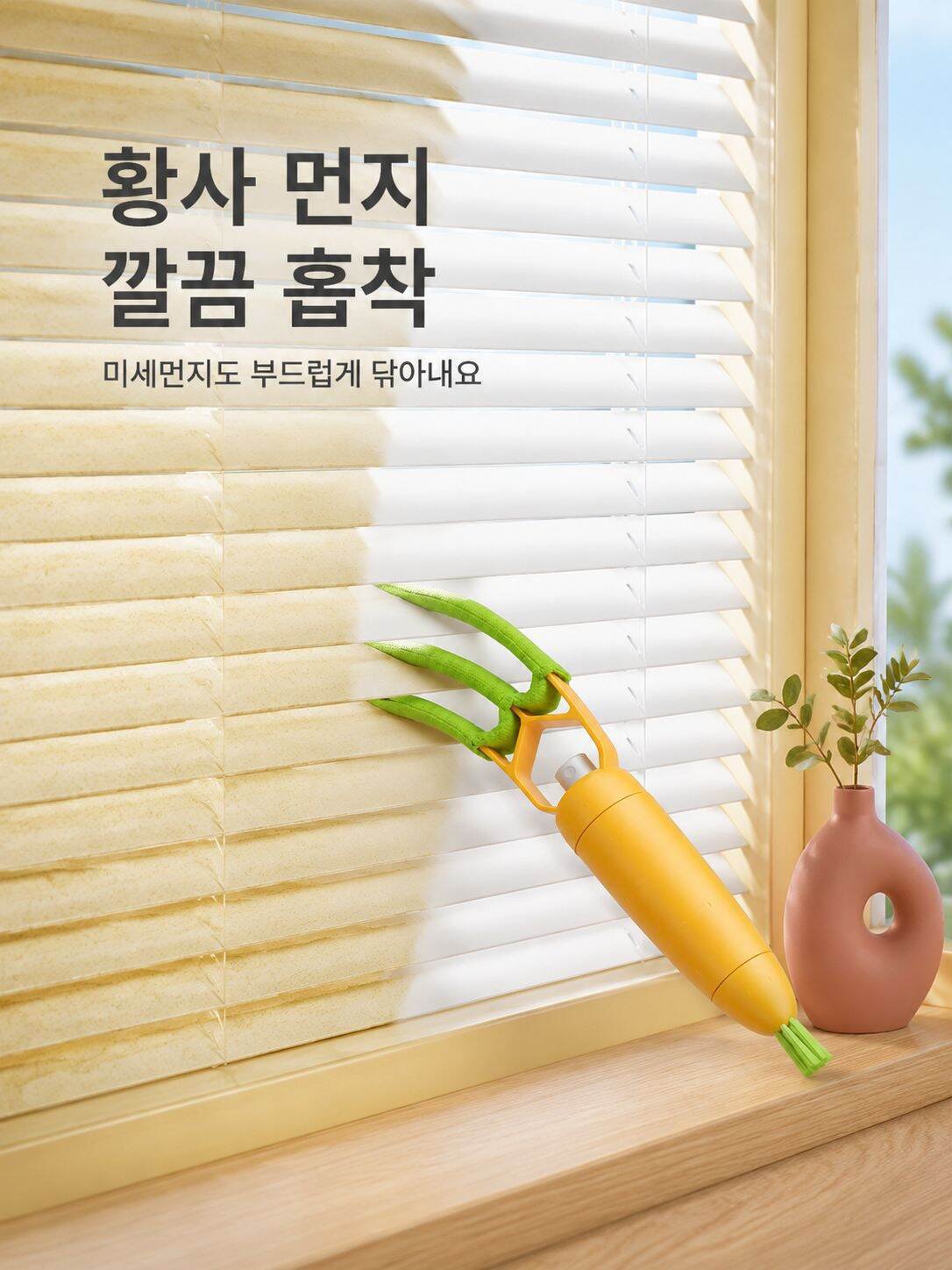 브러시 분리 후 세척하는 장면