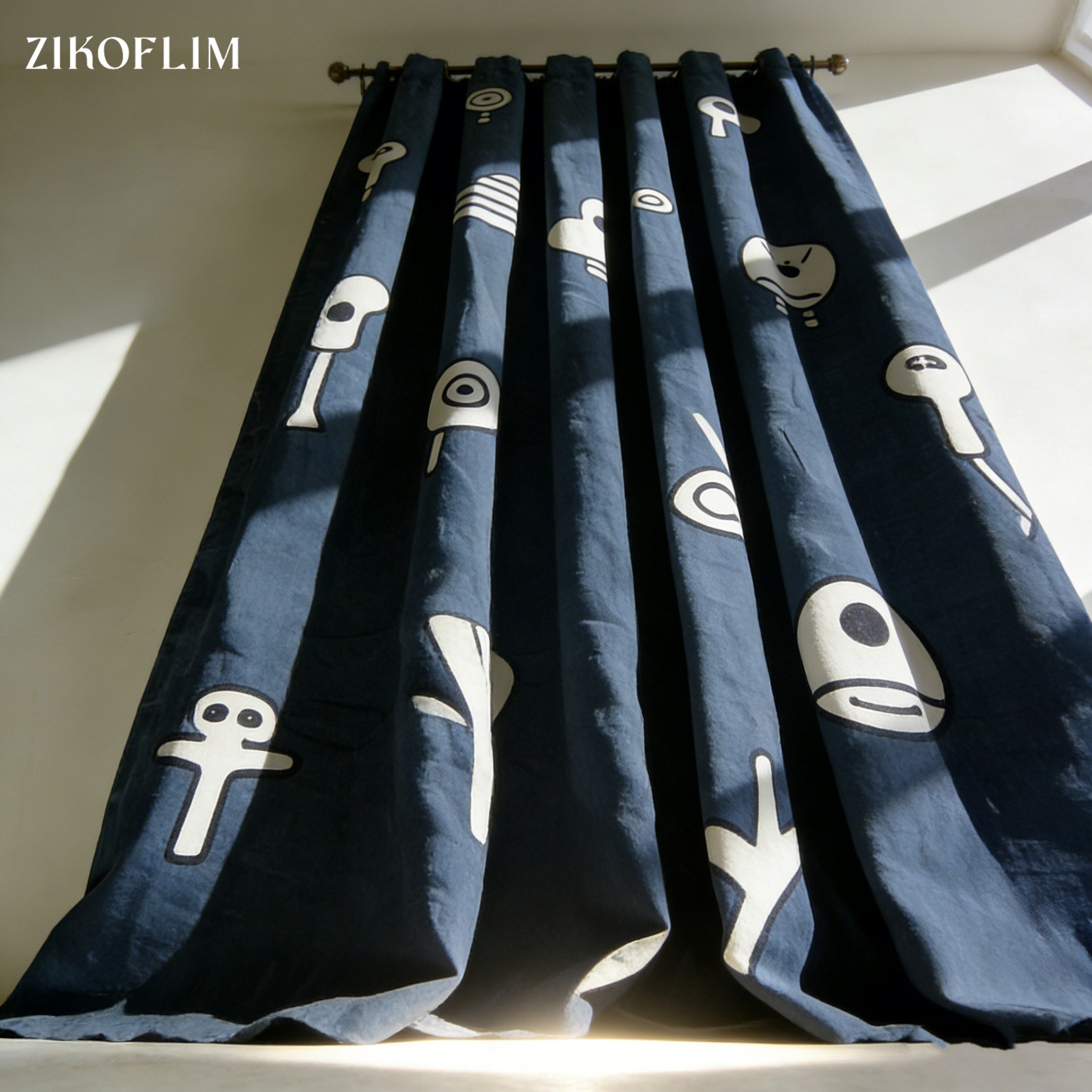 窗簾安裝於客廳的效果圖