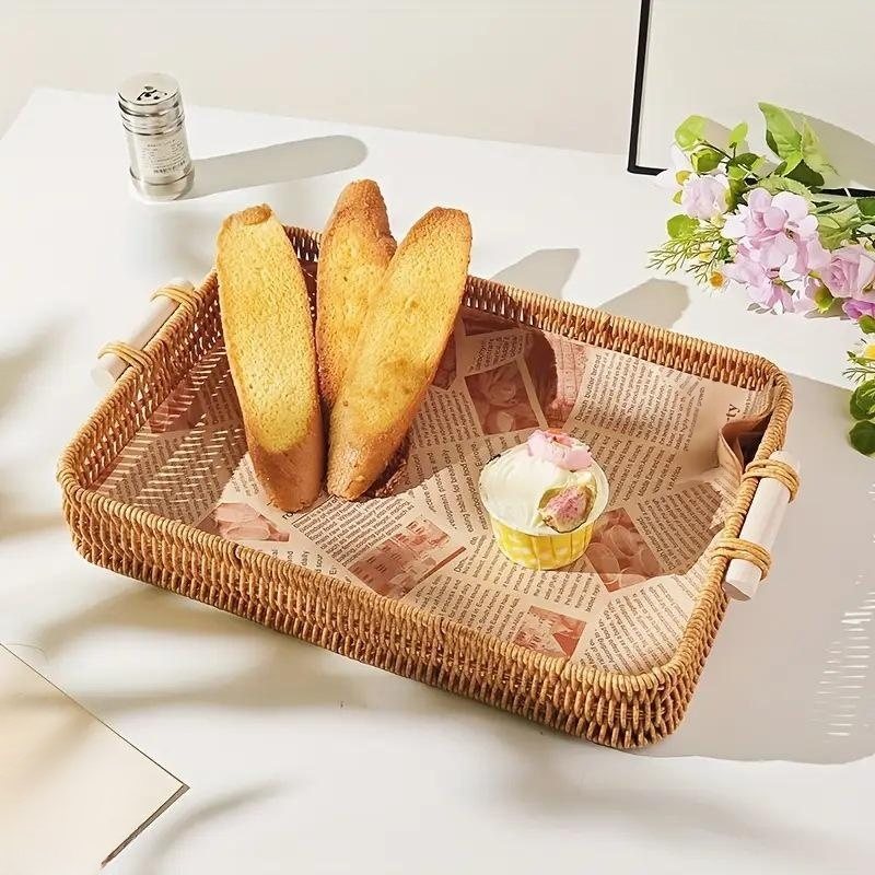 수공예 라탄 스타일 다용도 수납 바구니 트레이