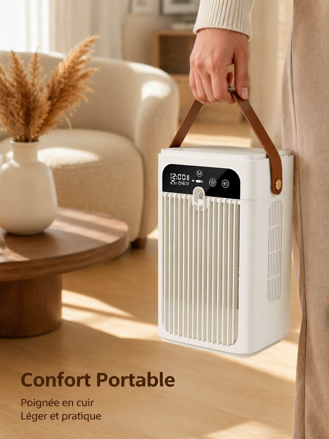 Ventilateur portable silencieux avec brumisateur, rafraîchisseur d'air