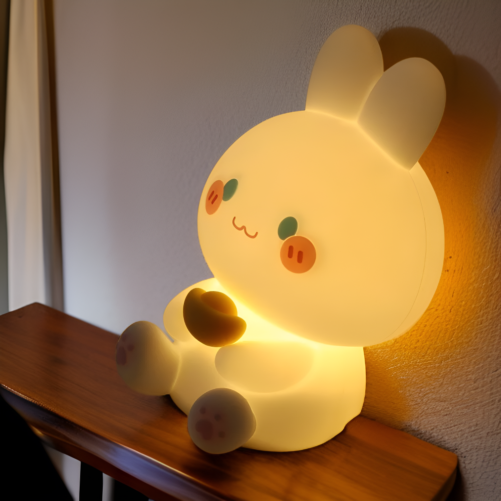 Cartoon Rabbit Kids Night Light Soft Silicone Sleep Lamp