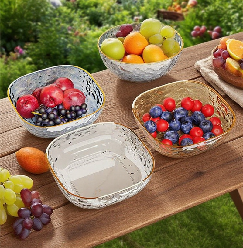 투명한 고급 과일 쟁반