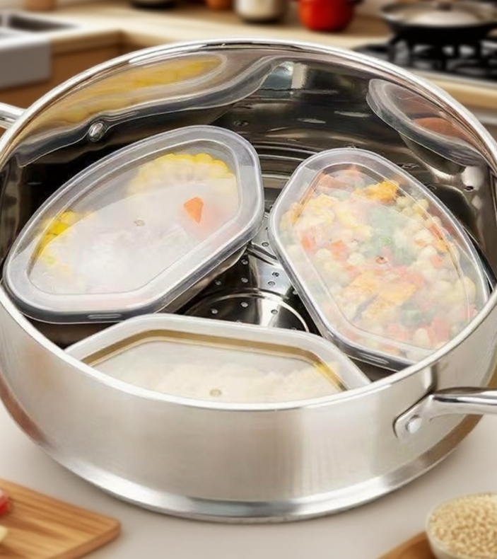 易清潔家用不銹鋼蒸盒細節