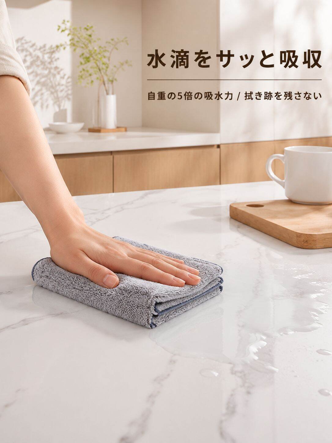 日本の竹炭入り油汚れ防止ふきん