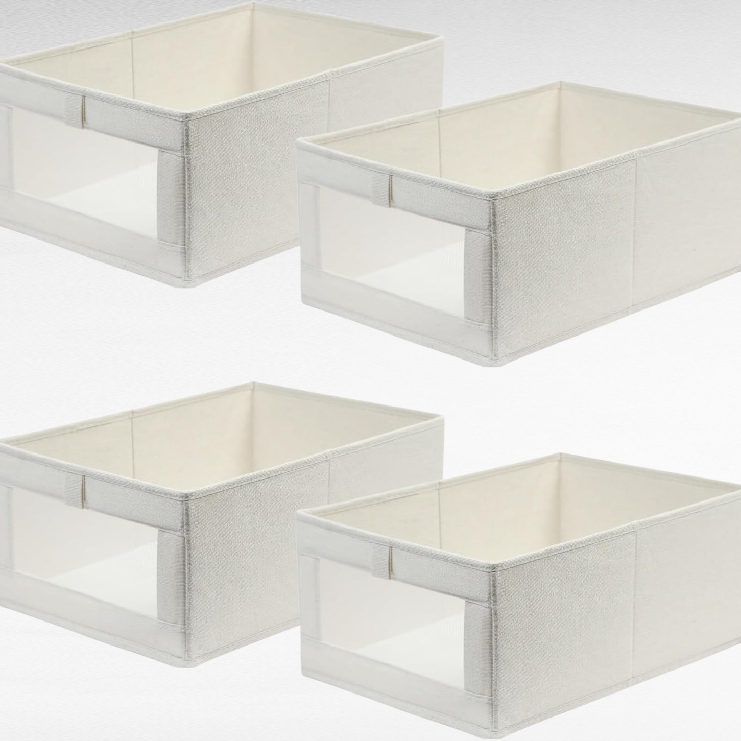  Collapsible Linen Storage Box with Transparent Window for Closet System