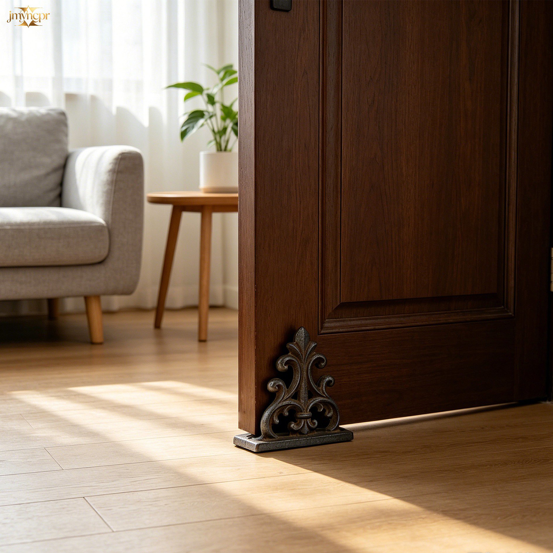 Wrought iron carved doorstops (4 pieces)