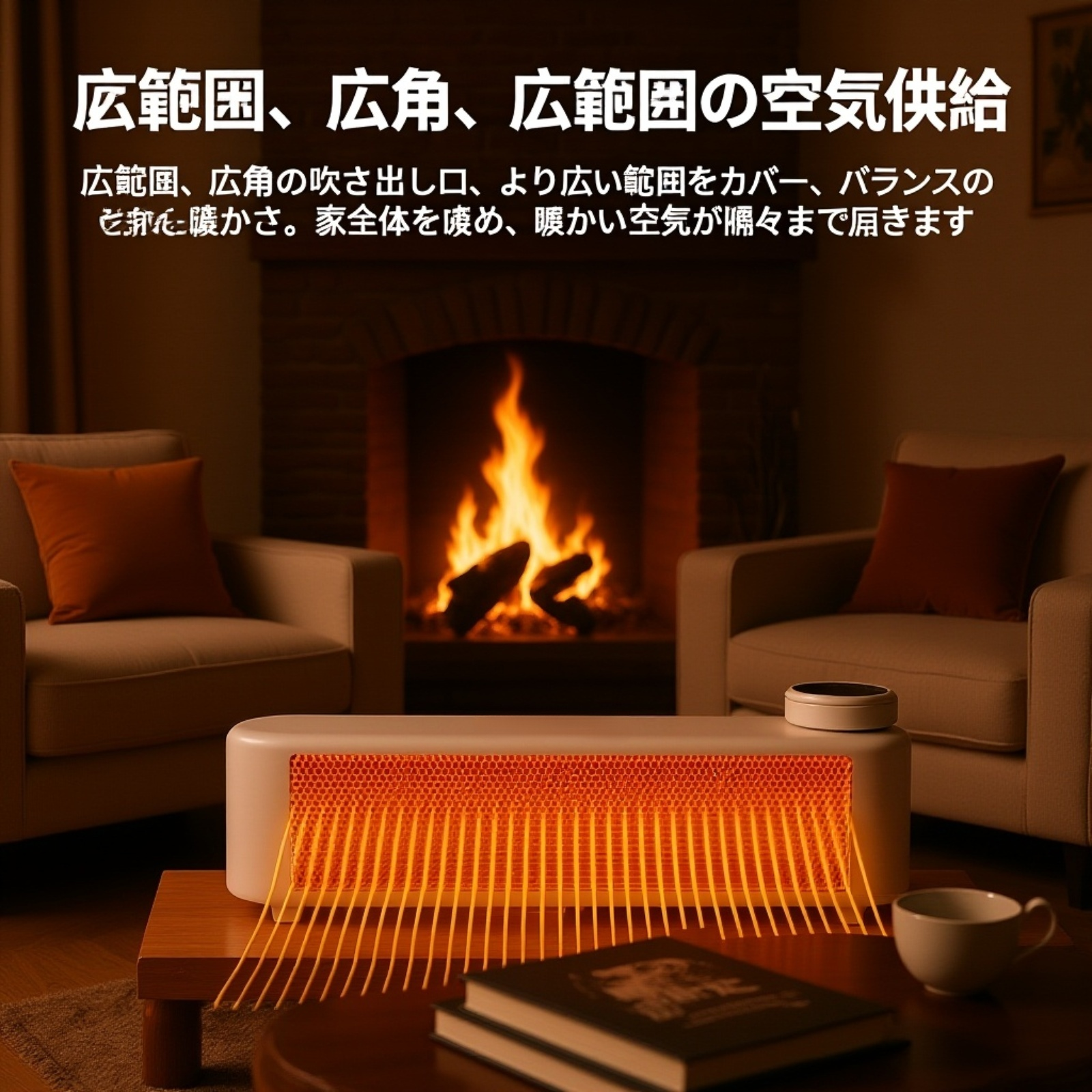 省エネ設計のデスクトップヒーター