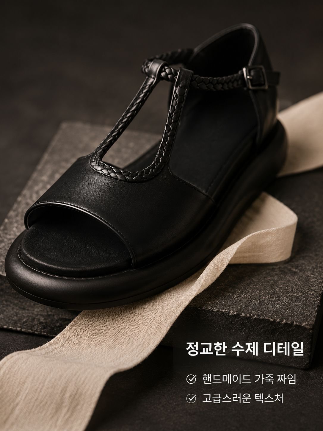빈티지 우븐 로마 샌들