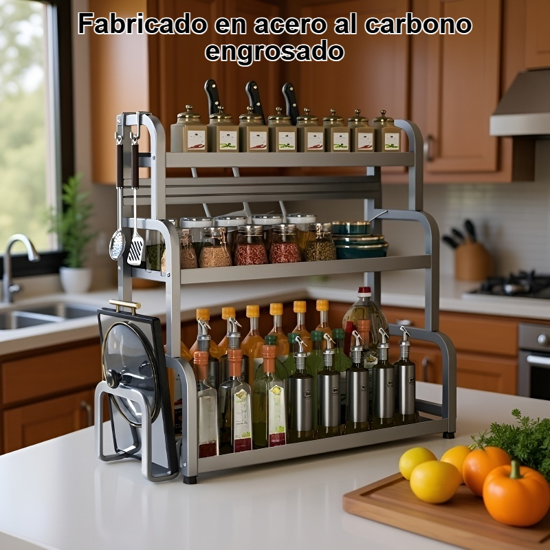 Estante de almacenamiento de cocina de acero al carbono engrosado