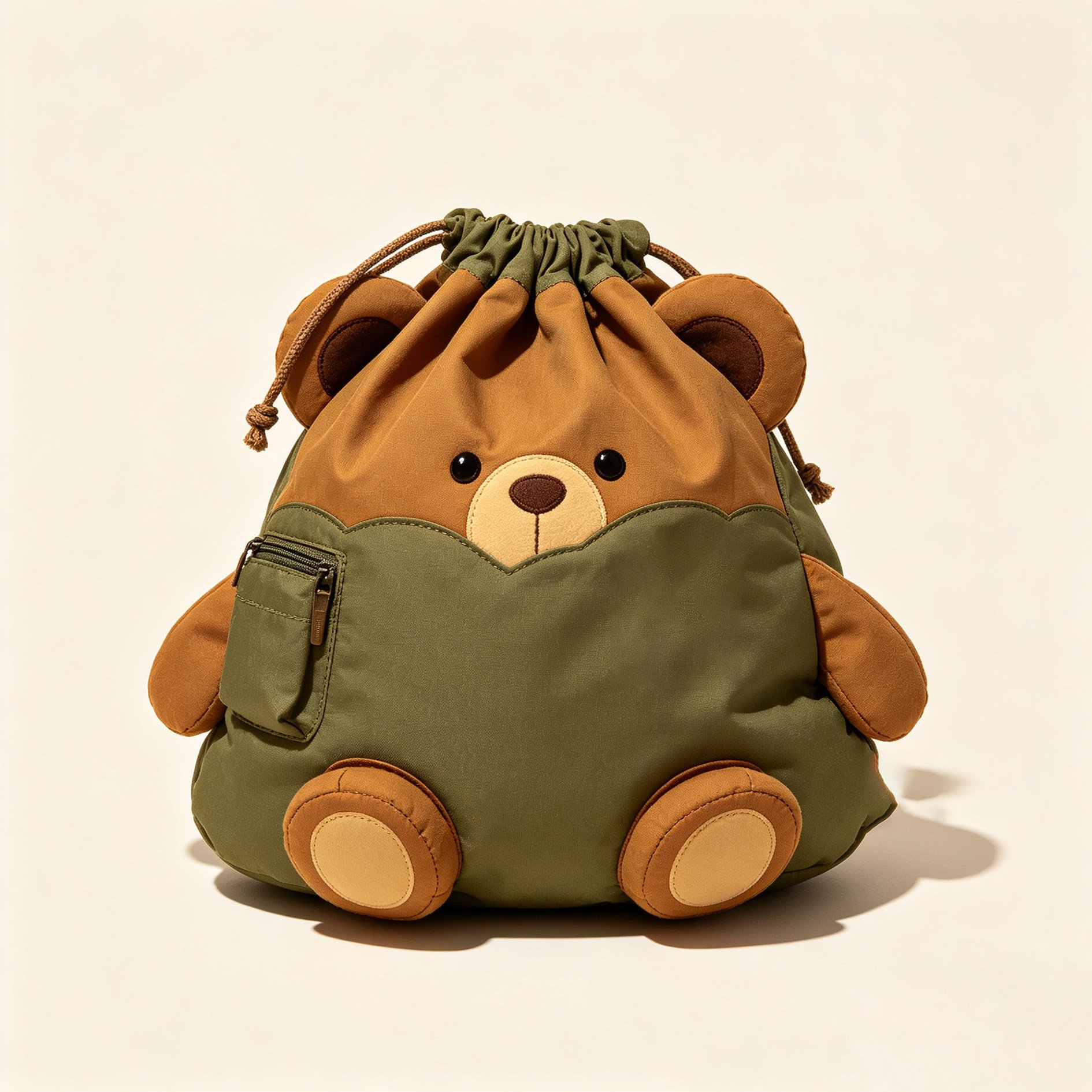 Bear Fun Storage Bag with drawstring closure