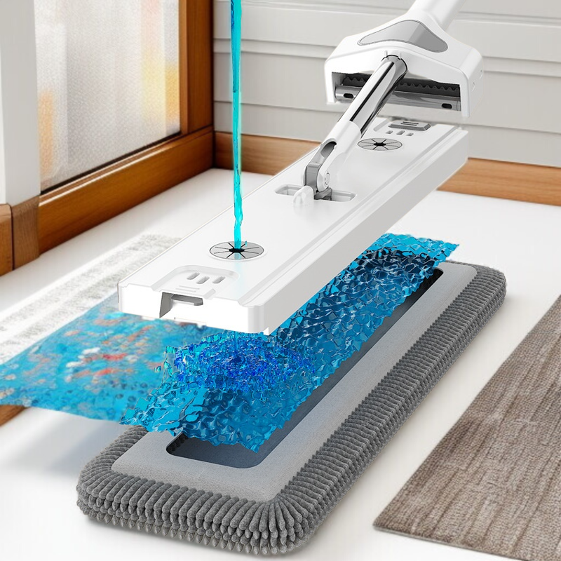 가정용 플랫 밀대 건습 겸용 원터치 셰닐 리필 손세탁 우드 플로어 밀대