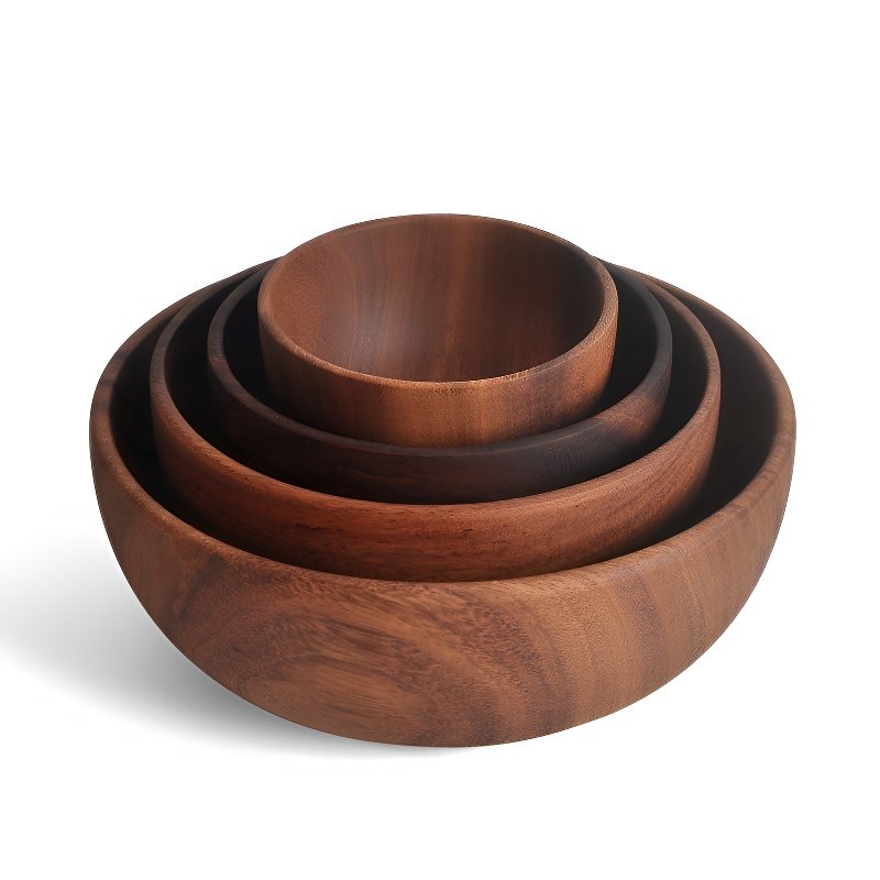 Bol à salade en bois massif, plateau en bois multifonction, adapté aux fruits et aux noix