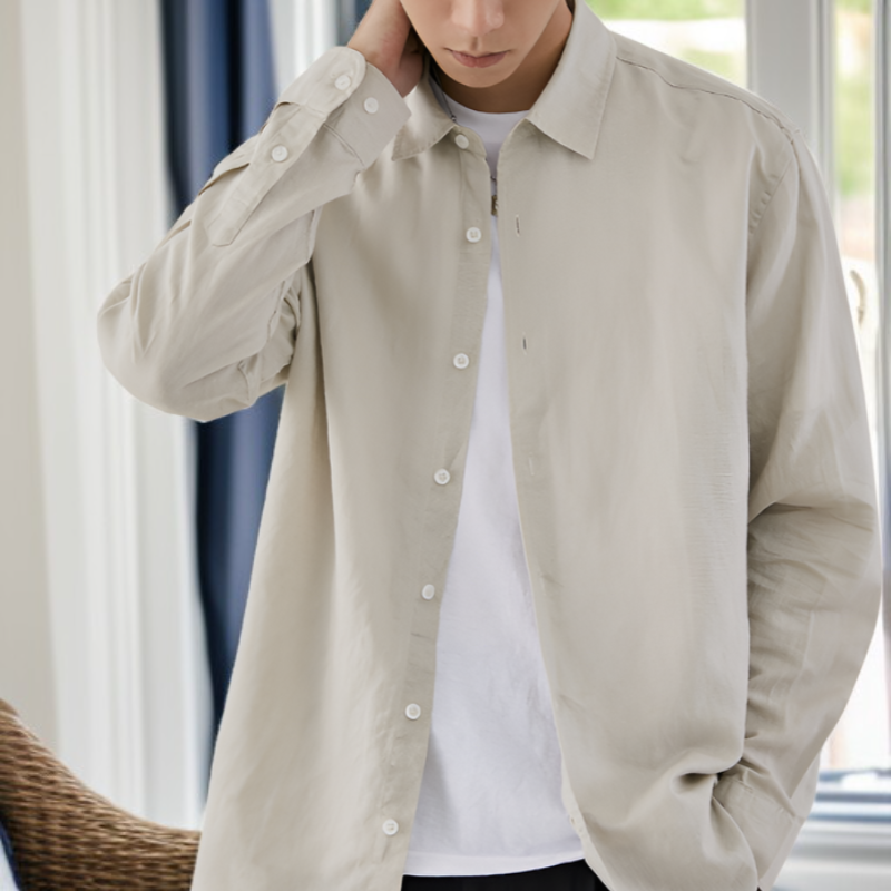 남성 오버핏 구김방지 셔츠