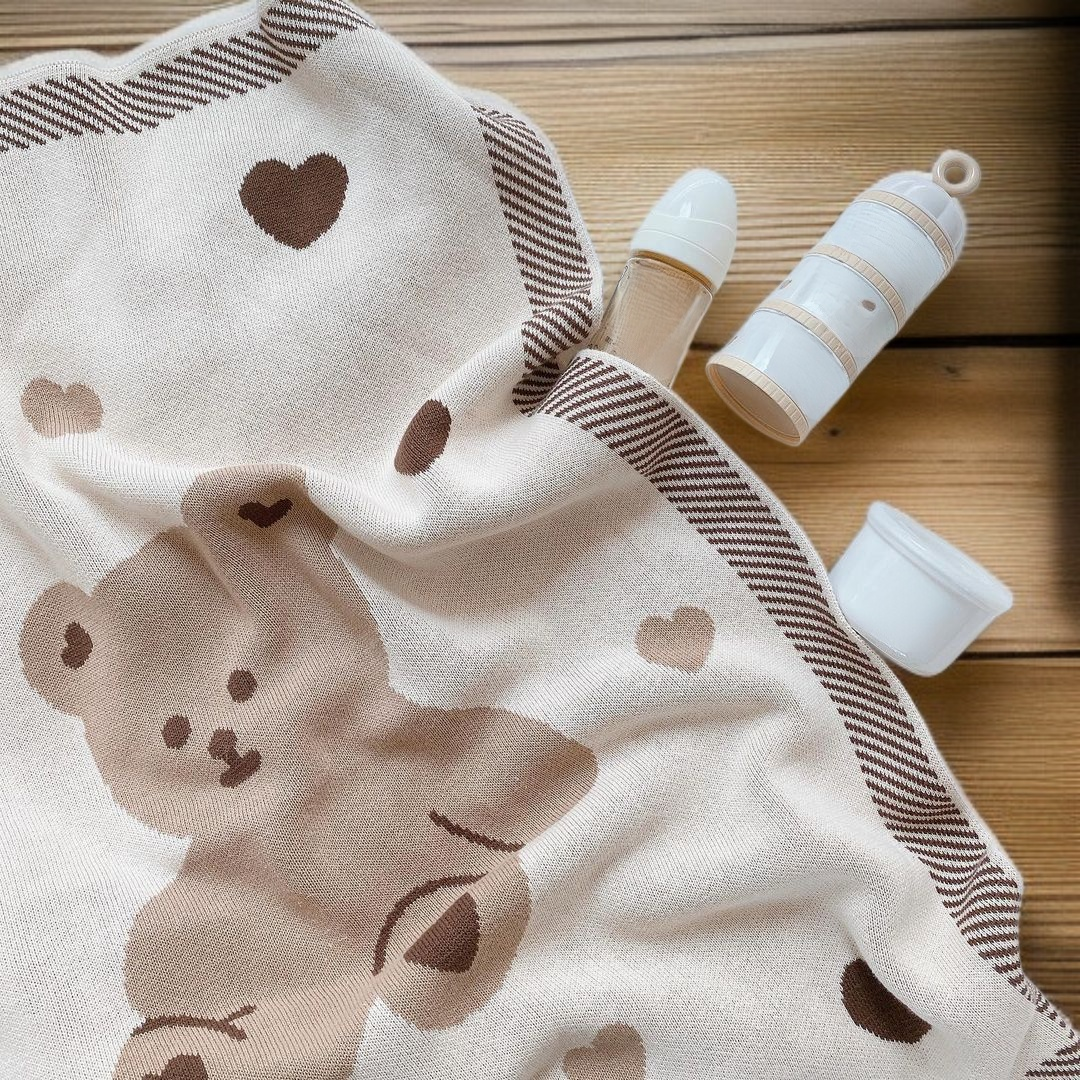 加厚針織棉嬰兒蓋毯