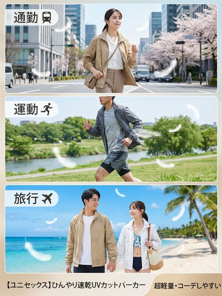 【ユニセックス】ひんやり速乾UVカットパーカー