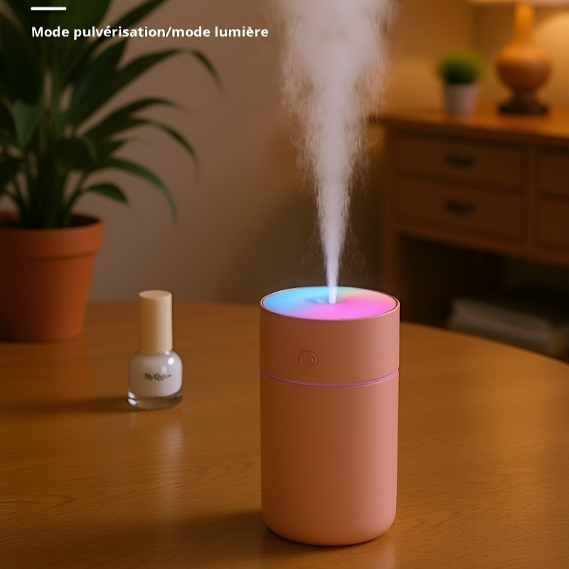 Humidificateur d'air mini sans fil USB, coloré et nébuliseur
