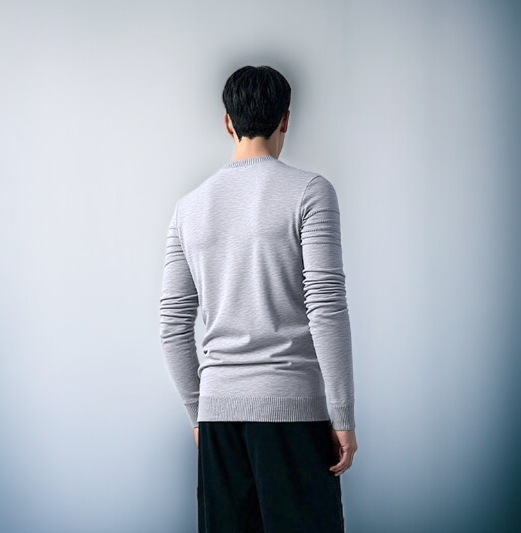 세련된 남성 니트 재킷 디테일 사진